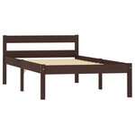 vidaXL Cadre de lit Marron foncé Bois de pin massif 100x200 cm