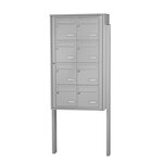 Bloc collectif Leabox  2x4  grade 3  simple face  Extérieur  fixation sur pieds à sceller  Gris clair RAL 7035 finition brillante