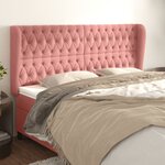 vidaXL Tête de lit avec oreilles Rose 183x23x118/128 cm Velours
