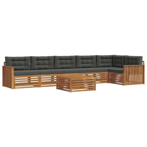 vidaXL Ensemble de canapés d'extérieur 7 pc Naturel et Anthracite