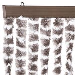vidaXL Rideau anti-mouches taupe et blanc 90x200 cm chenille