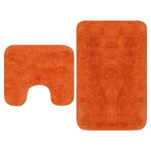 vidaXL Tapis de salle de bain 2 Pièces Tissu Orange