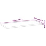 vidaXL Dessus de table rectangulaire 120x60x4 cm bois massif d'acacia