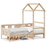 vidaXL Lit de jour avec toit sans matelas 80x200 cm bois massif