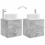 vidaXL Vanité de lavabo mural Gris béton 49 5 x 44 5 x 65 5 cm