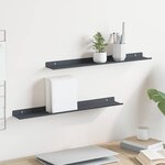 vidaXL Étagère flottante 2 pc Anthracite 60 x 8 5 x 2 5 cm Acier