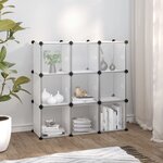 vidaXL Cubes de rangement 9 Pièces avec portes Transparent PP