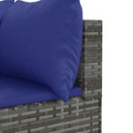 vidaXL Salon de jardin 6 Pièces avec coussins Gris Résine tressée