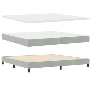 vidaXL Lit à ressorts avec matelas Gris clair 200 x 200 cm Velours