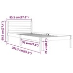vidaXL Cadre de lit sans matelas bois de pin massif 90x200 cm blanc