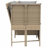 vidaXL Canapé de jardin avec coussins beige résine tressée