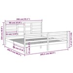 vidaXL Cadre de lit Marron miel Bois massif 200x200 cm