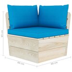 vidaXL Salon de jardin palette 10 Pièces avec coussins bois d'épicéa