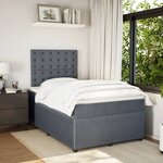 vidaXL Sommier à lattes de lit et matelas Gris foncé 120x200cm Velours