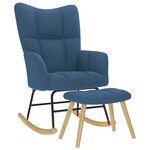 vidaXL Chaise à bascule avec repose-pied Bleu Tissu