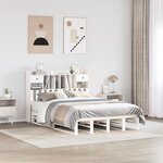 vidaXL Lit bibliothèque sans matelas blanc 150x200 cm bois pin massif