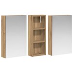 vidaXL Ensemble de Meubles de Salle de Bain 3 Pièces 80 x 10 5 x 50 cm