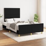 vidaXL Cadre de lit sans matelas noir 120x190 cm tissu