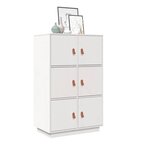vidaXL Buffet haut Blanc 67x40x108 5 cm Bois massif de pin