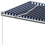 vidaXL Auvent automatique sur pied 600x350 cm Bleu/Blanc