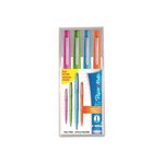 Flair Original - Stylo feutre à capuchon pointe moyenne 1 mm - Pochette 4 couleurs (Bleu, Orange, Rose, Vert) (boîte 4 unités)