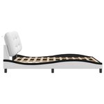 vidaXL Cadre de lit sans matelas blanc et noir 140x190 cm similicuir