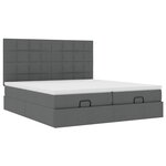 VidaXL Cadre de lit ottoman avec matelas gris foncé 160x200cm tissu