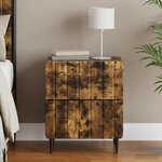 vidaXL Cabinet de chevet Chêne fumé 43 x 34 5 x 49 5 cm