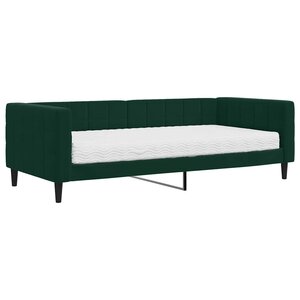 vidaXL Lit de jour avec matelas vert foncé 90x200 cm velours