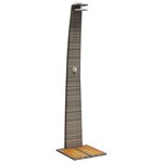 vidaXL Douche d'extérieur gris 55x60x224 cm résine tressée bois acacia