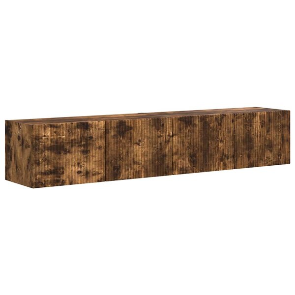 vidaXL Meuble TV mural 2 Pièces Chêne fumé 60 x 31 x 29.5 cm