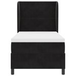 Lit de boxspring vidaXL avec matelas Noir 100x200 cm Velours