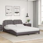 vidaXL Lit avec matelas Zadar gris 160x200 cm similicuir