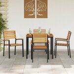 vidaXL Ensemble de Repas de Jardin 5 Pièces en Bois Massif d'Acacia et Métal