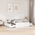 vidaXL Lit avec tiroirs et matelas blanc 120x190 cm bois massif de pin