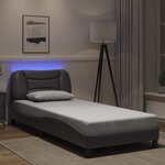vidaXL Cadre de lit avec LED sans matelas gris 80x200 cm