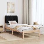 vidaXL Cadre de lit avec tête de lit rembourrée Marron 75 x 190 cm