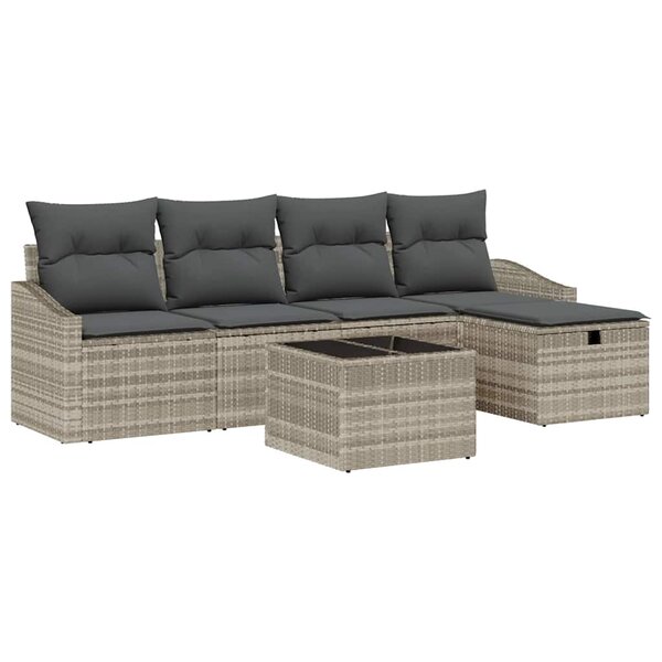 vidaXL Ensemble de Canapés avec coussin 6 Pièces polyrotin