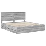 vidaXL Cadre de lit Gris Sonoma 180 x 200 cm Bois Ingénierie