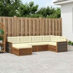 vidaXL Ensemble de canapés d'extérieur 6 Pièces Naturel et Crème