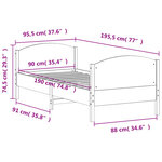 vidaXL Cadre de lit sans matelas blanc 90x190 cm bois de pin massif