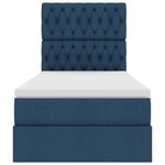 vidaXL Lit avec rangement et matelas Bleu 90 x 200 cm tissu