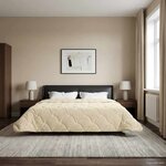 vidaXL Duvet complet toute l'année Matelassé Crème 200 x 200 cm
