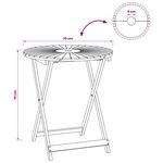vidaXL Table de jardin pliante Naturel Ø70 x 75 cm