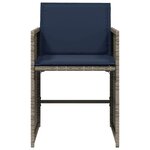 vidaXL Chaises de jardin avec coussins lot de 4 gris résine tressée