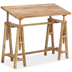 vidaXL Table à dessin Bois de manguier massif 116 x 50 x 76 cm