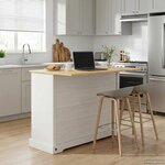 VidaXL Rangement de cuisine Blanc et Cire de Miel 112 x 70 x 91 5 cm
