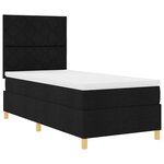 vidaXL Lit à ressort LED avec matelas Noir 100 x 200 cm tissu