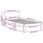 vidaXL Cadre de lit avec tête de lit 100x200 cm en bois de pin massif