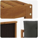 vidaXL Ensemble de canapés d'extérieur 4 pc Naturel et Anthracite
